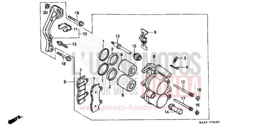 FRONT BRAKE CALIPER (1) CR125RF de 1985
